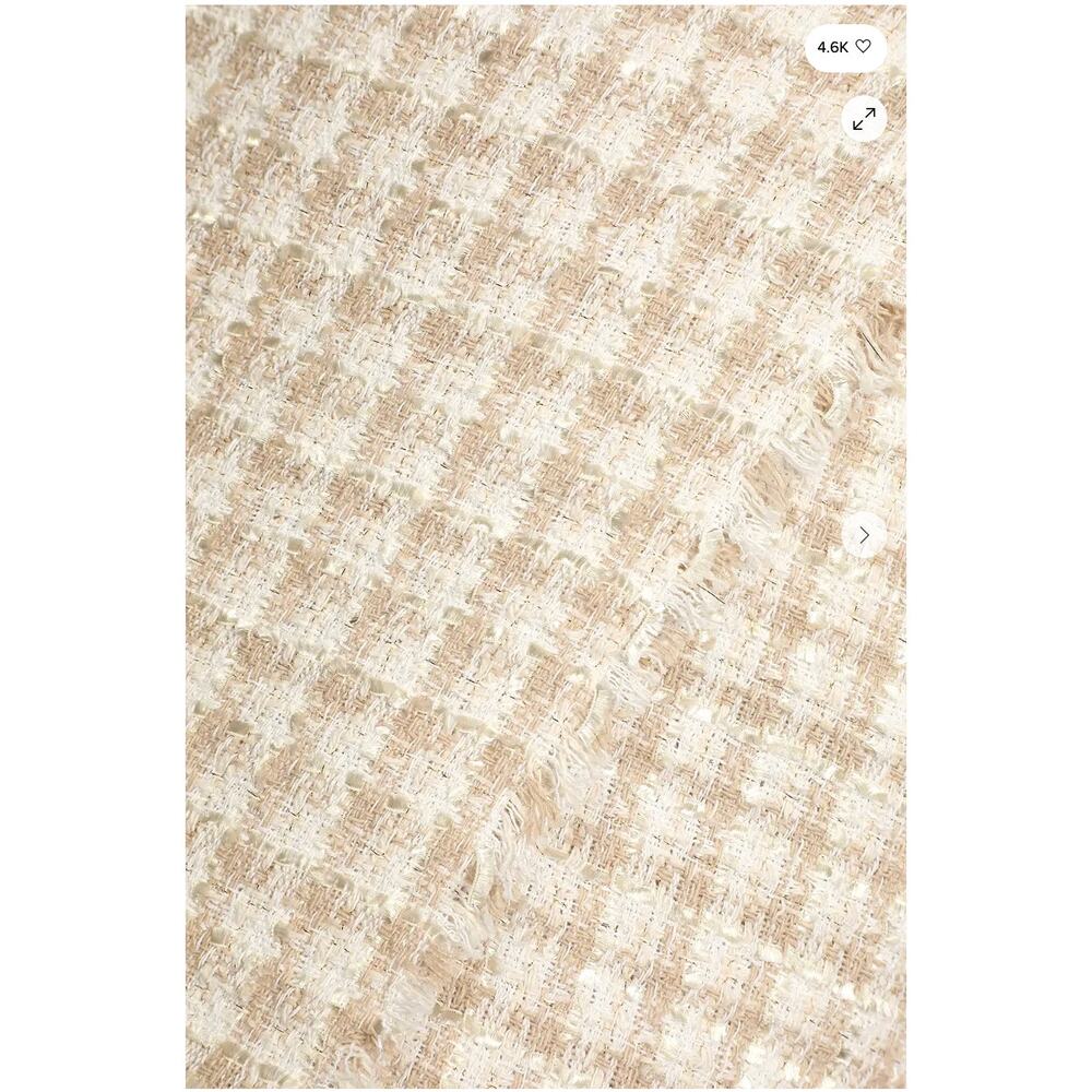 LULUS NWT Preppy Reputation Ivory Plaid Tweed Faux-Wrap Mini Skirt // XL - Picture 13 of 13